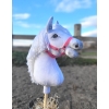 White Hobby Horse with Pink Halter