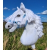 Hobby Horse in white with Blue Halter