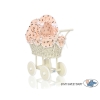 Ivory Wicker Doll Pram Stroller Retro Style -762