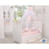 Knot Braided Crib Bumper 1,8m - white-gray-powder pink