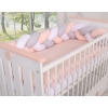 Knot Braided Crib Bumper 1,8m - white-gray-powder pink