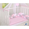 Knot Braided Crib Pillow Bumper- white-gray-pink
