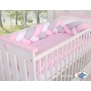 Knot Braided Crib Pillow Bumper- white-gray-pink