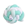 Knot Braided Cushion Bumper for Baby Bed Crib- white-mint