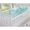 Knot Braided Cushion Bumper for Baby Bed Crib- white-mint