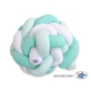Knot Braided Cushion Bumper for Baby Bed Crib- white-mint