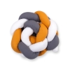 Knot bumper Braided Cushion Pillow - white-honey yellow-anthracite