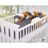 Knot bumper Braided Cushion Pillow - white-honey yellow-anthracite