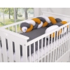 Knot bumper Braided Cushion Pillow - white-honey yellow-anthracite