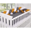 Knot bumper Braided Cushion Pillow - white-honey yellow-anthracite