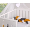 Knot bumper Braided Cushion Pillow - white-honey yellow-anthracite