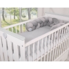 Knoted cot bumper minky 180cm- gray