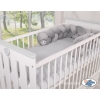 Knoted cot bumper minky 180cm- gray