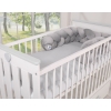 Knoted cot bumper minky 180cm- gray