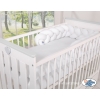 Brided baby cot bumper minky 180cm - white