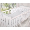 Brided baby cot bumper minky 180cm - white