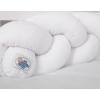 Brided baby cot bumper minky 180cm - white