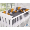 Knotted bumper Braided Cushion Pillow - gray-honey yellow-anthracite