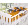 Knotted bumper Braided Cushion Pillow - gray-honey yellow-anthracite