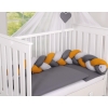 Knotted bumper Braided Cushion Pillow - gray-honey yellow-anthracite