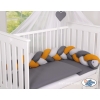 Knotted bumper Braided Cushion Pillow - gray-honey yellow-anthracite