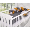 Knotted bumper Braided Cushion Pillow - gray-honey yellow-anthracite