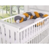 Knotted bumper Braided Cushion Pillow - gray-honey yellow-anthracite