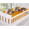 Knotted bumper Braided Cushion Pillow - gray-honey yellow-anthracite