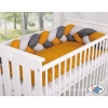 Knotted bumper Braided Cushion Pillow - gray-honey yellow-anthracite