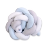 Knotted cot bumper- white-gray-blue