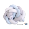 Knotted cot bumper- white-gray-blue