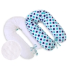 Maternity Pregnancy pillow- double-sided- Navy blue-mint dots