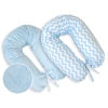 Maternity Pregnancy pillow- double-sided-Simple chevron blue