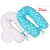 Maternity Pregnancy pillow- double-sided-Simple white dots on turquoise