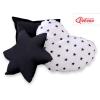 MEGA SET: Kids Teepee tent + playmat + pillows + decorative feathers- Black Stars/black