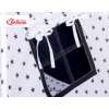 MEGA SET: Kids Teepee tent + playmat + pillows + decorative feathers- Black Stars/black