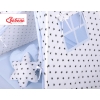MEGA SET: Kids Teepee tent + playmat + pillows + decorative feathers- Black Stars/blue