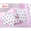 MEGA SET: Kids Teepee tent + playmat + pillows + decorative feathers- Black Stars/pink