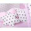 MEGA SET: Kids Teepee tent + playmat + pillows + decorative feathers- Black Stars/pink