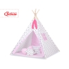 MEGA SET: Kids Teepee tent + playmat + pillows + decorative feathers- Black Stars/pink
