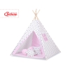 MEGA SET: Kids Teepee tent + playmat + pillows + decorative feathers- Black Stars/pink