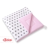 MEGA SET: Kids Teepee tent + playmat + pillows + decorative feathers- Black Stars/pink