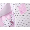 MEGA SET: Kids Teepee tent + playmat + pillows + decorative feathers- Black Stars/pink