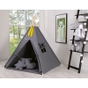 MEGA SET: Kids Teepee tent + playmat + pillows + decorative feathers FREE!- anthracite