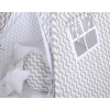 MEGA SET: Kids Teepee tent + playmat + pillows + decorative feathers FREE!- Chevron Gray