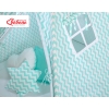 MEGA SET: Kids Teepee tent + playmat + pillows + decorative feathers FREE!- Chevron mint