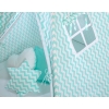 MEGA SET: Kids Teepee tent + playmat + pillows + decorative feathers FREE!- Chevron mint