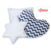 MEGA SET: Kids Teepee tent + playmat + pillows + decorative feathers FREE! - Chevron navy blue