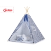 MEGA SET: Kids Teepee tent + playmat + pillows + decorative feathers FREE! - Chevron navy blue