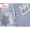 MEGA SET: Kids Teepee tent + playmat + pillows + decorative feathers FREE! - Chevron navy blue